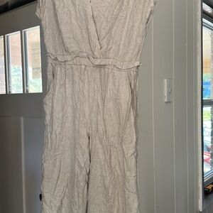 Light Gray V-Neck Jumpsuit